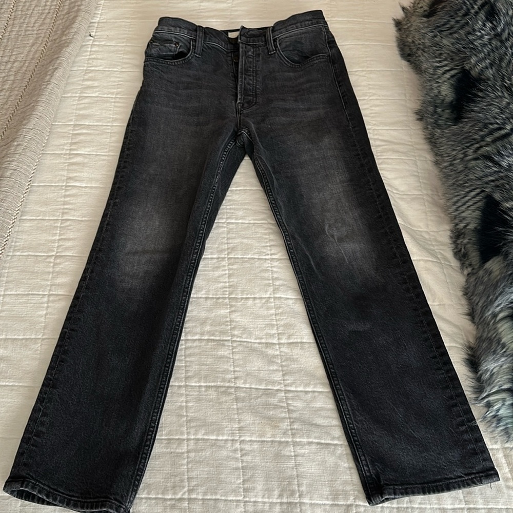 MOTHER Women's Straight Leg Jeans in Faded Black